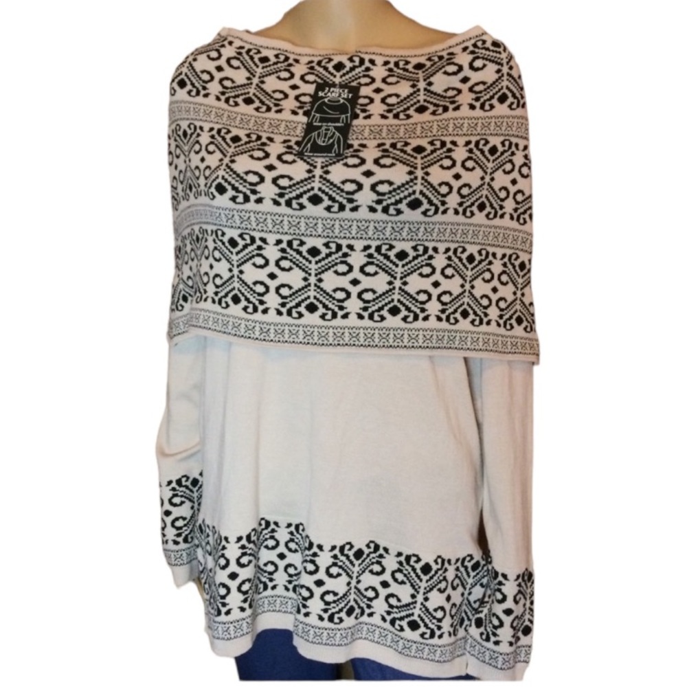 New Pina Rossi Sweater and Scarf 2 Pieces Set Size 1X